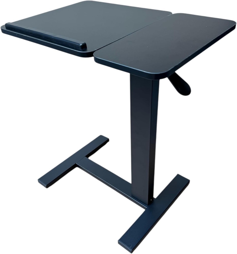 Rolling Laptop Desk Adjustable Height Computer Table Stand up Office Workstation