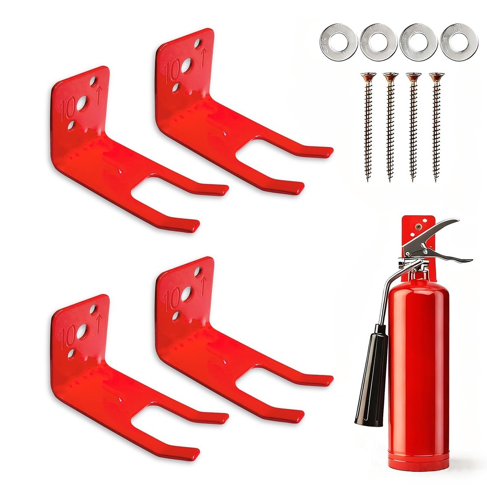 QMARK 4 Pack of Fire Extinguisher Bracket, Wall Mount Hook, Fire Ex