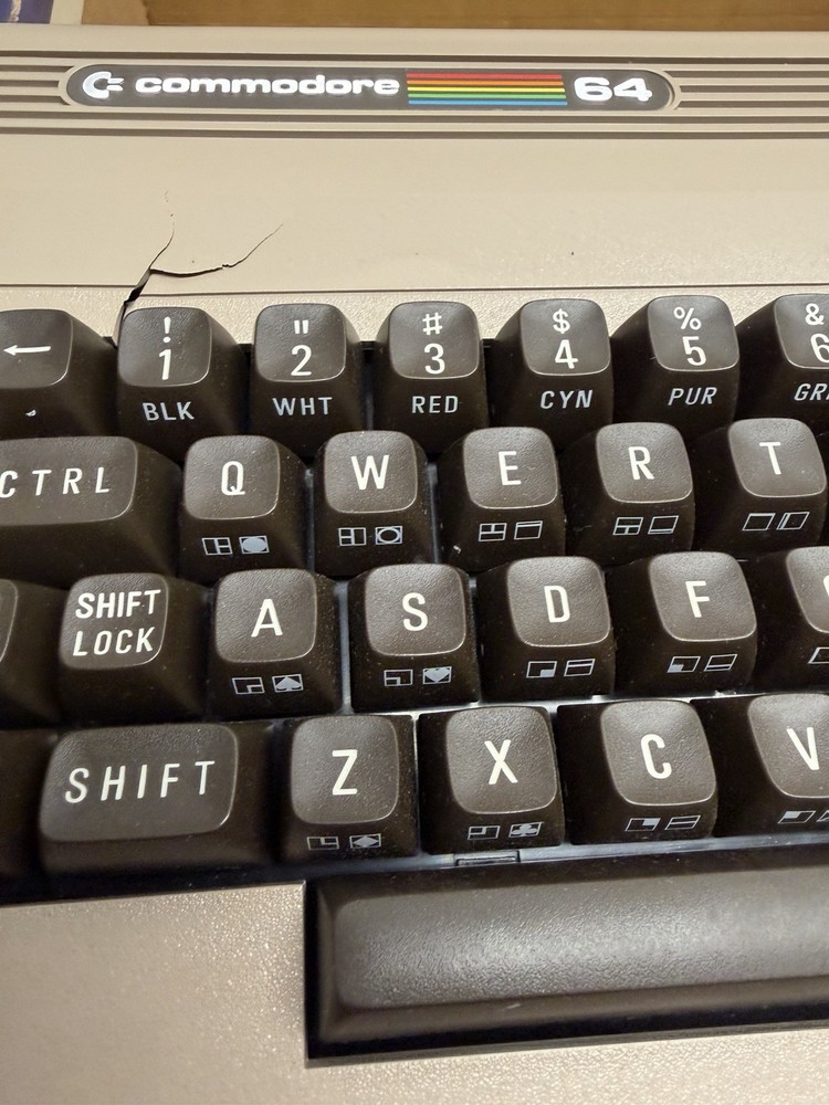 VINTAGE 1992 Commodore 64 C64 Breadbin Computer System - Cosmetic Damage -