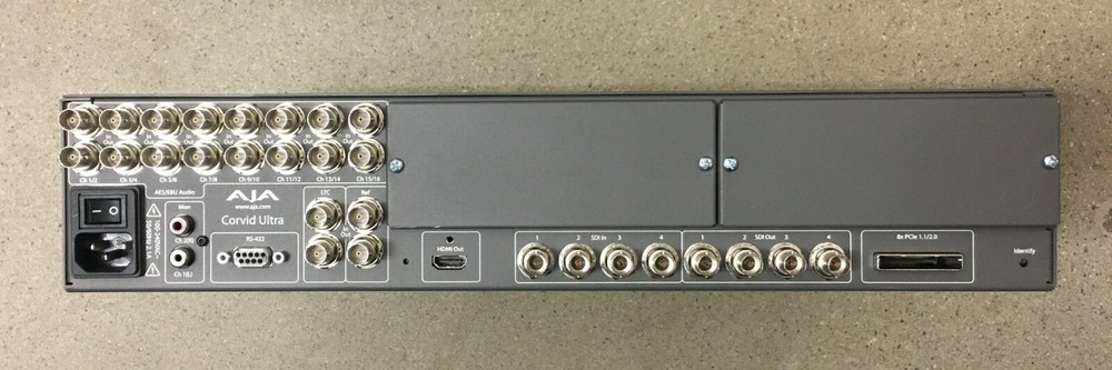 AJA Corvid Ultra 2U Chassis Video Processor + PCIe 2.0 x8 Host Card + Data cable