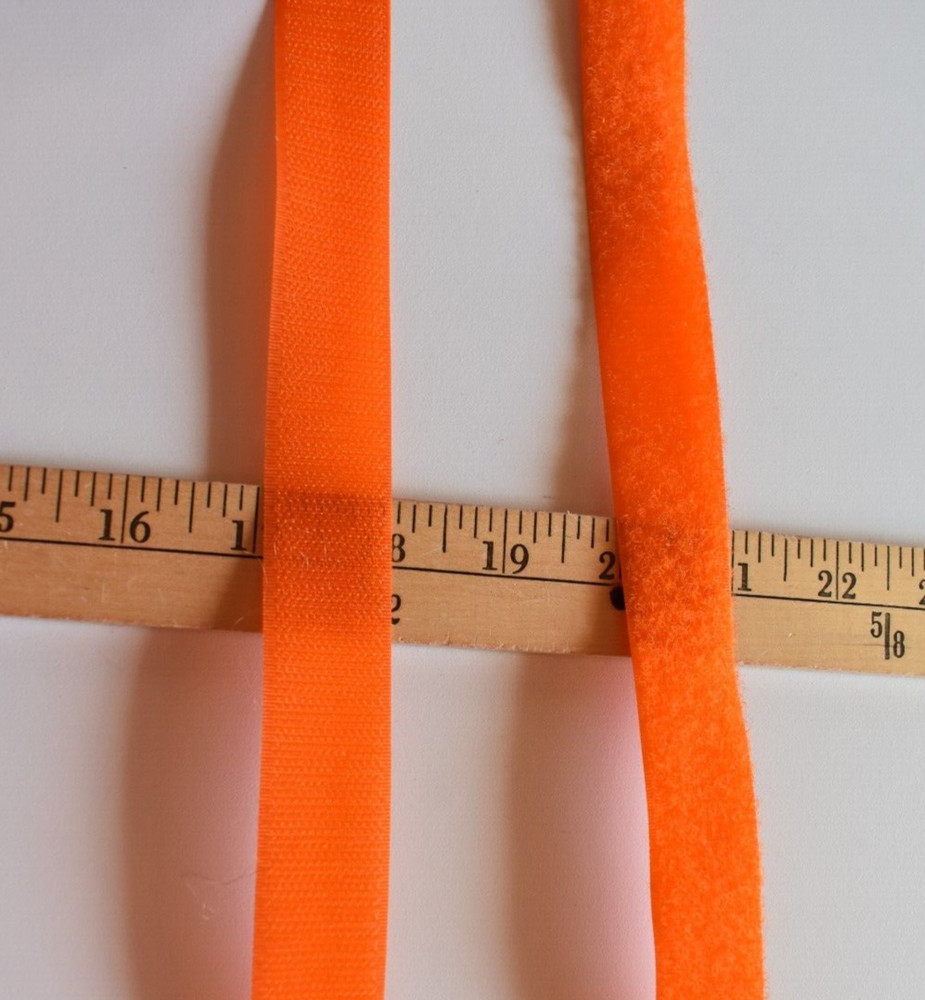 ORANGE  HOOK & LOOP  SEW-ON  TAPES    1 "  WIDE     BY THE YARD