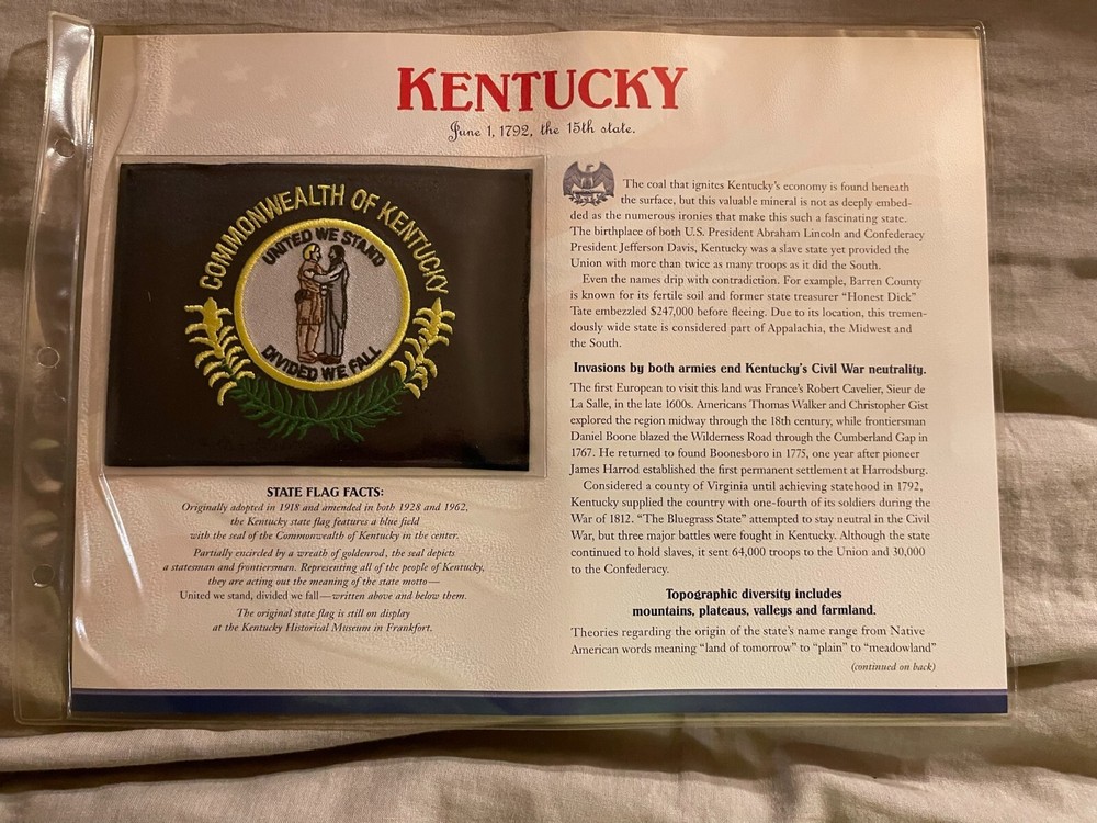 WILLABEE & WARD FLAG PATCH PANE ****KENTUCKY