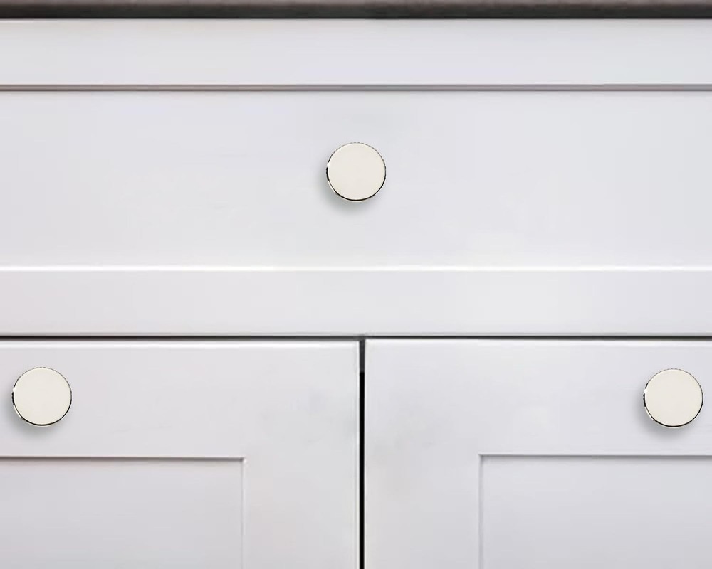 khtumeware 10 Pack Polished Nickel Cabinet Knobs Solid Heavy-Duty Bifold Closet