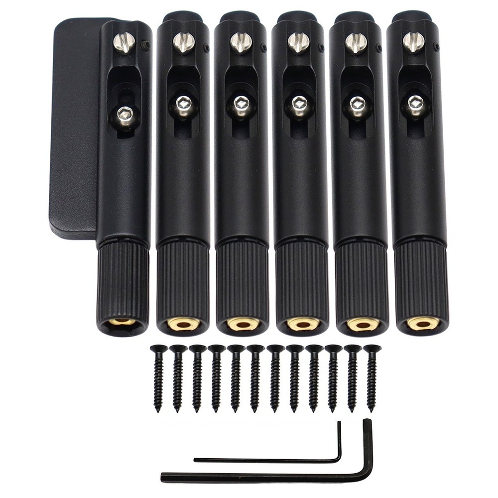 6 Strings Headless Guitar Bridge Single Bridge Saddle for Headless Guitar Black