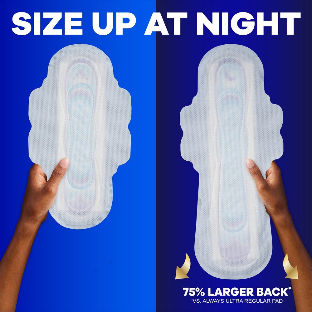 Thin Overnight Pads with Wings, Size 5, Extra Heavy Overnight Absorbency, 46 CT