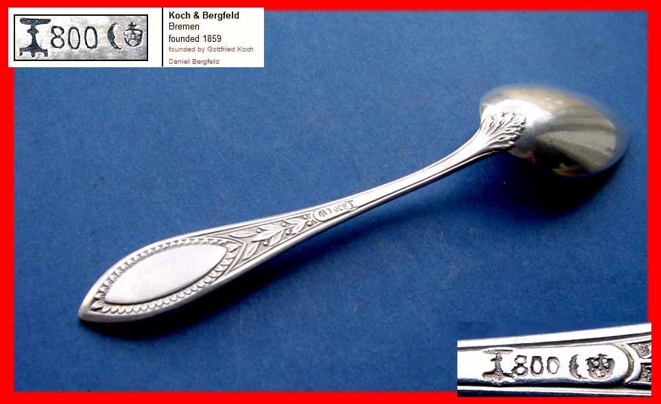1. Solid Spoon by Koch & Bergfeld, 800 Silver D851