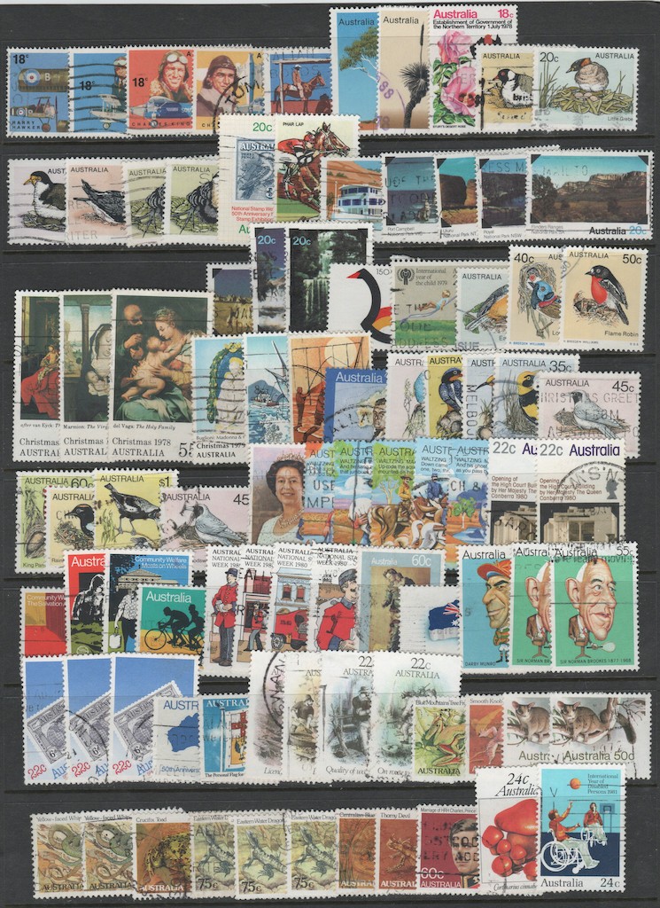 Australia Large Used Collection 1915 - 2010, 12 Pages CV $848.50