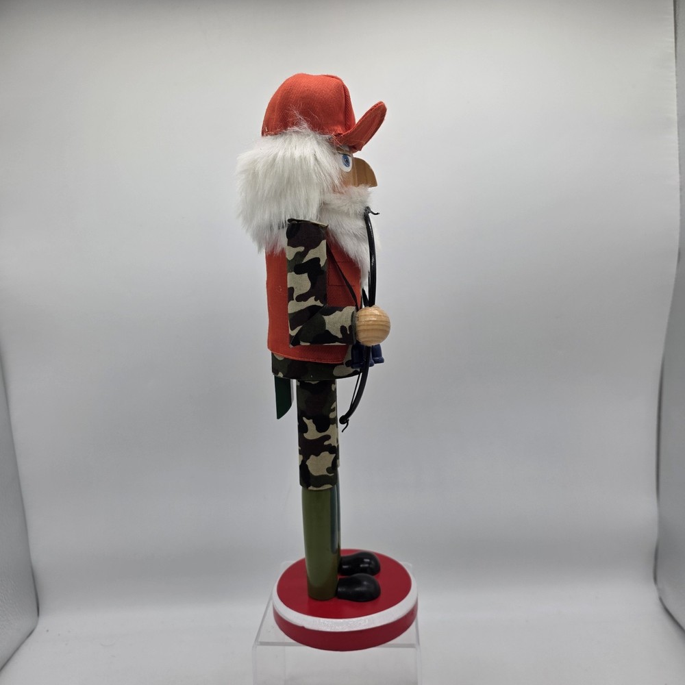 Bird Bow Hunter Nutcracker 2016 Binoculars Camouflage Orange 14" Christmas