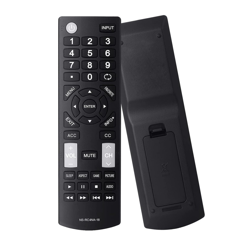 Replacement Insignia TV Remote NS-RC4NA-18, Universal Control Black