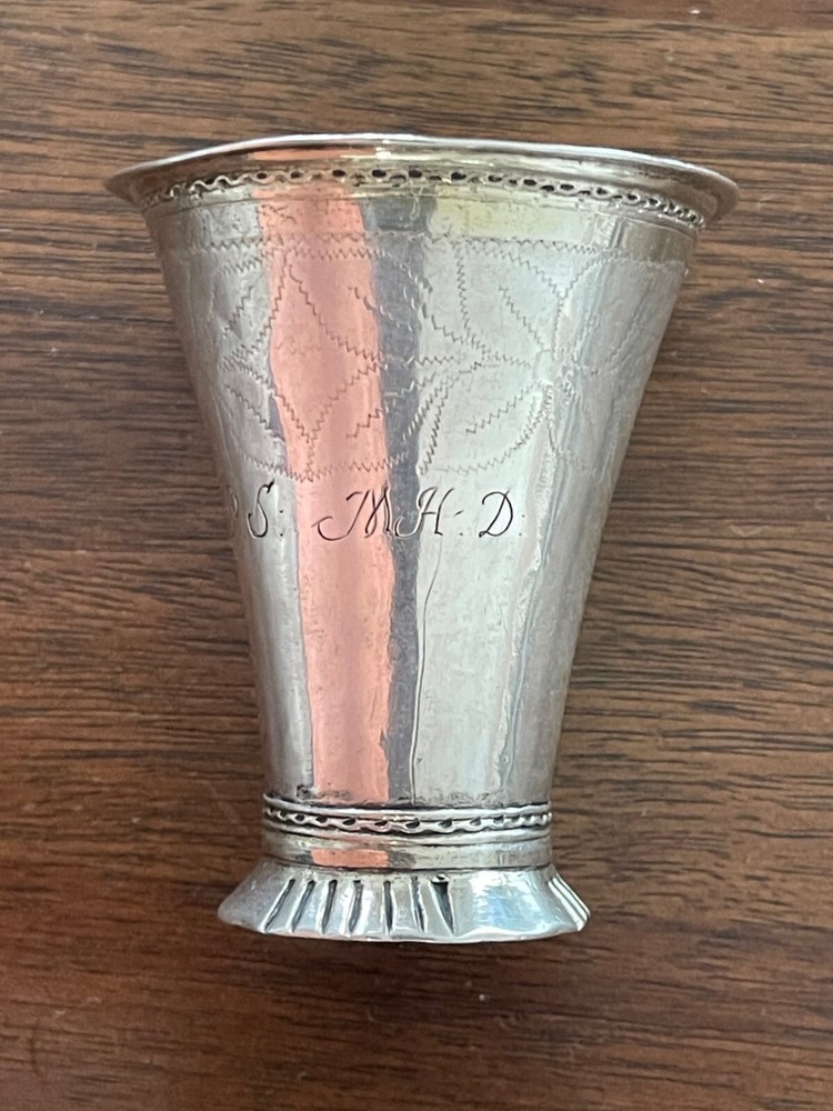 Rare Antique 18th Century Solid Silver Swedish Beaker Cup IL