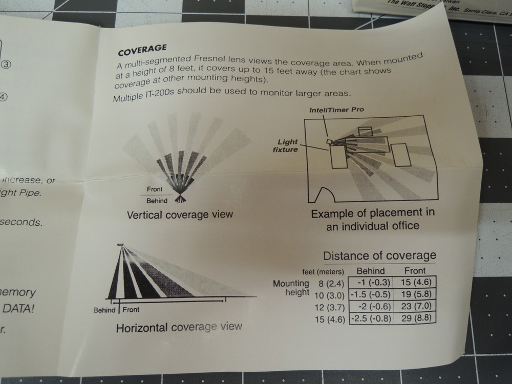 Wattstopper IT-200-PC InteliTimer Pro Occupancy Sensor and Light Logger White