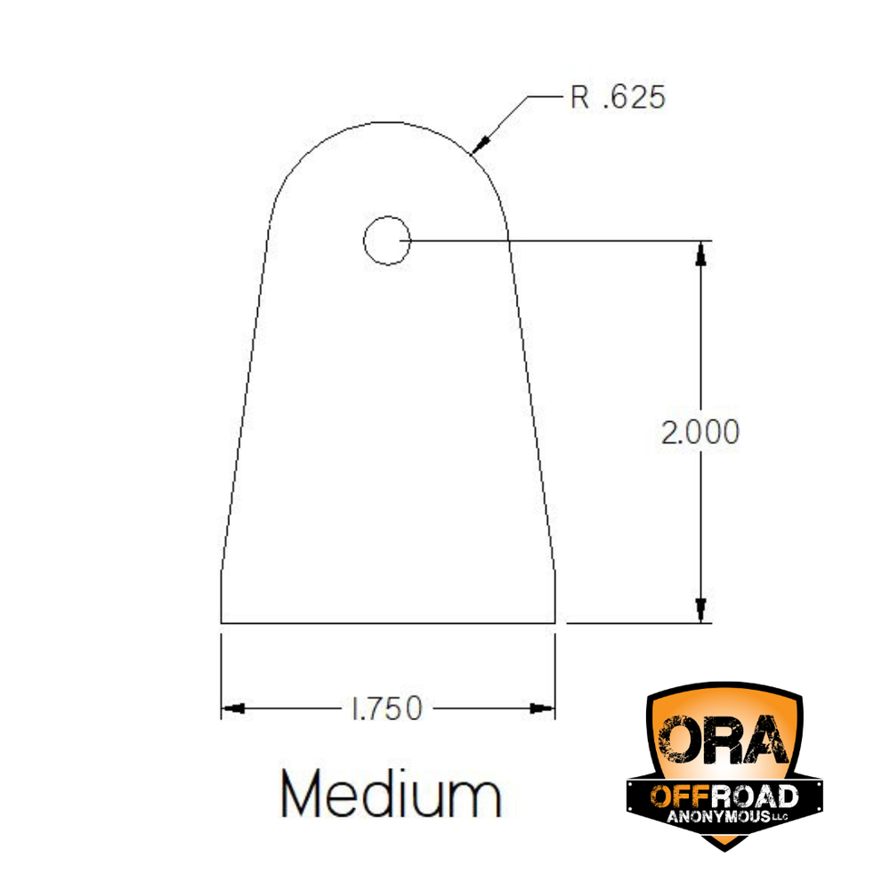 OFFROAD ANONYMOUS Slim Flat Base Tab-Quantity: Individually, Size: Medium, Thick