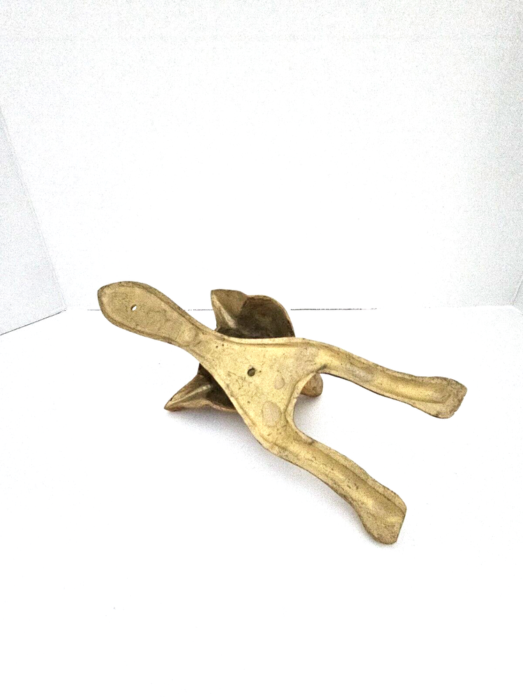 VINTAGE 10" SOLID BRASS FOXHEAD DOOR KNOCKER - NEVER USED - BRIGHT BRASS