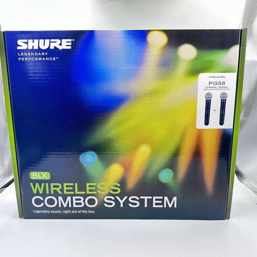 Shure BLX288/PG58 Handheld Wireless Microphone System Come with2 Microphone New