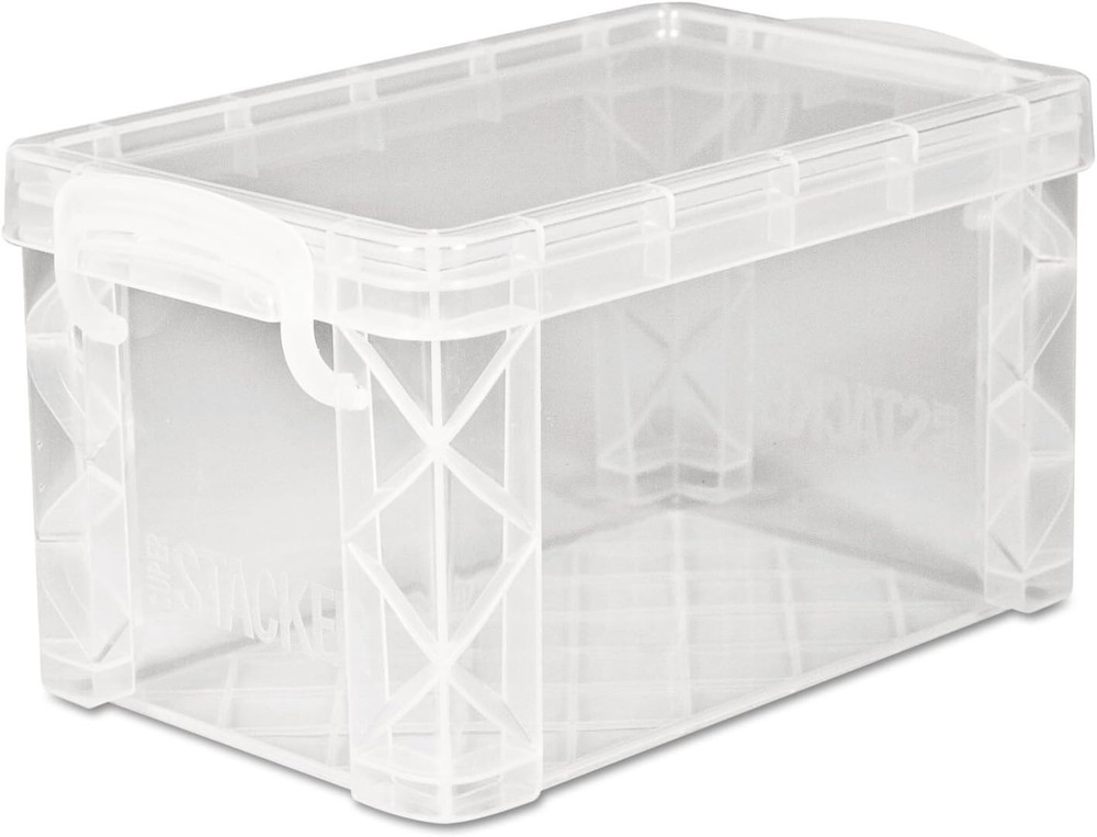 Effortlessly Organize with Stackable Clear Storage Box - 400 Card Capacity