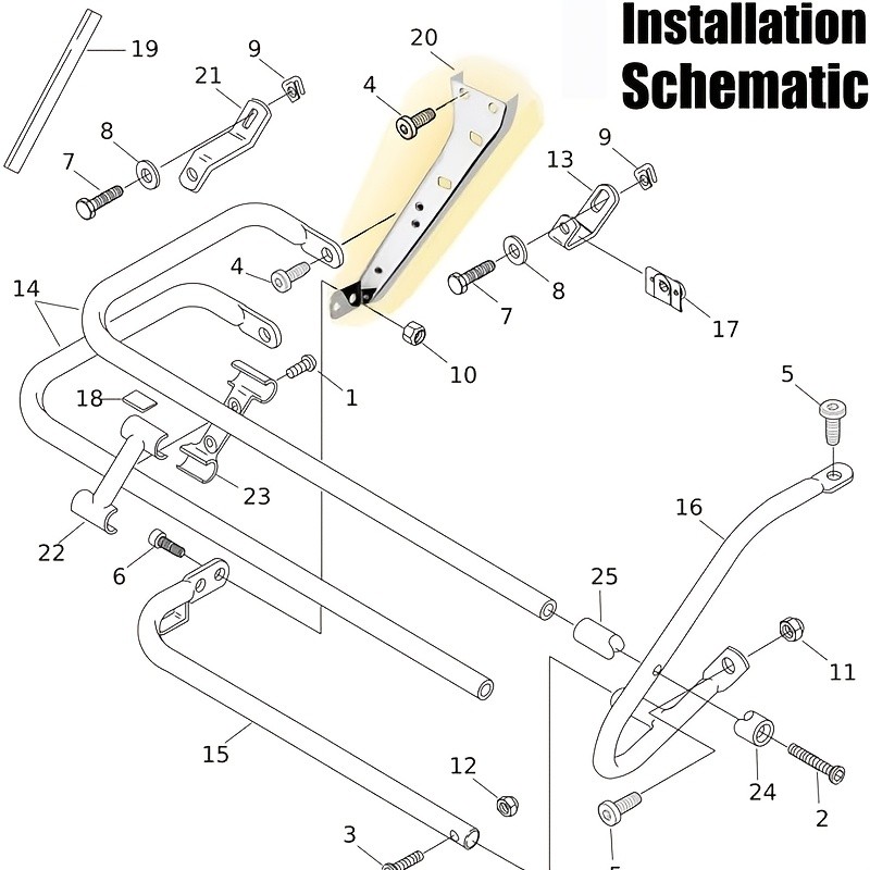 Chrome Saddlebag Guard Brackets(Track Support Brackets), Suitable for Harley
