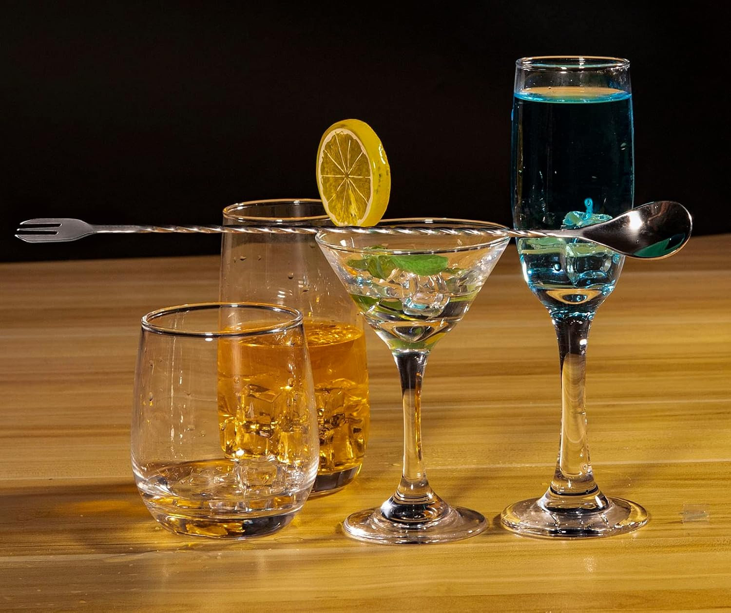 Stainless Steel Cocktail Muddler & Bar Mixing Spoon – 2 Piece Bartender Tool Set