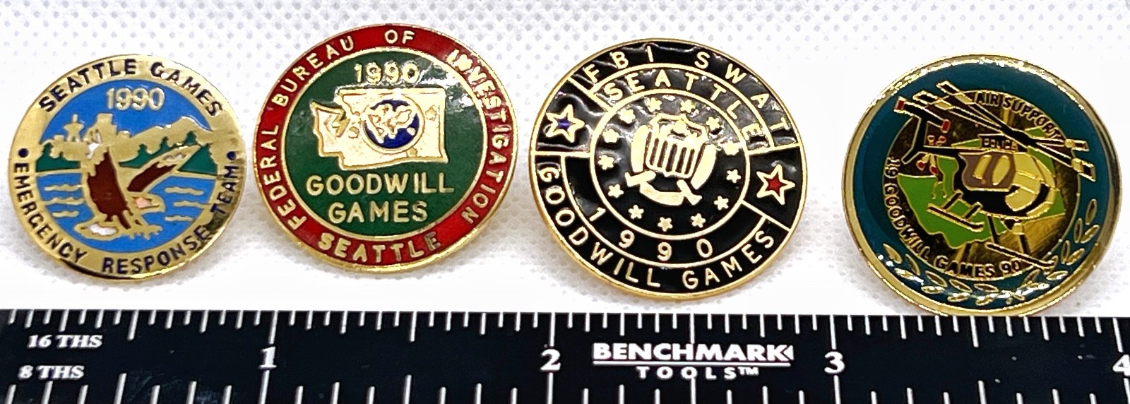 Rare 4 Pin FBI Set 1990 Goodwill Games FBI /SWAT, ERT and Air Support Bin B2