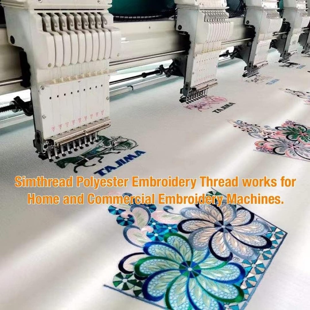 Machine Embroidery Thread with Storage Box 1000M 1100Y Polyester 15 Spools Se...