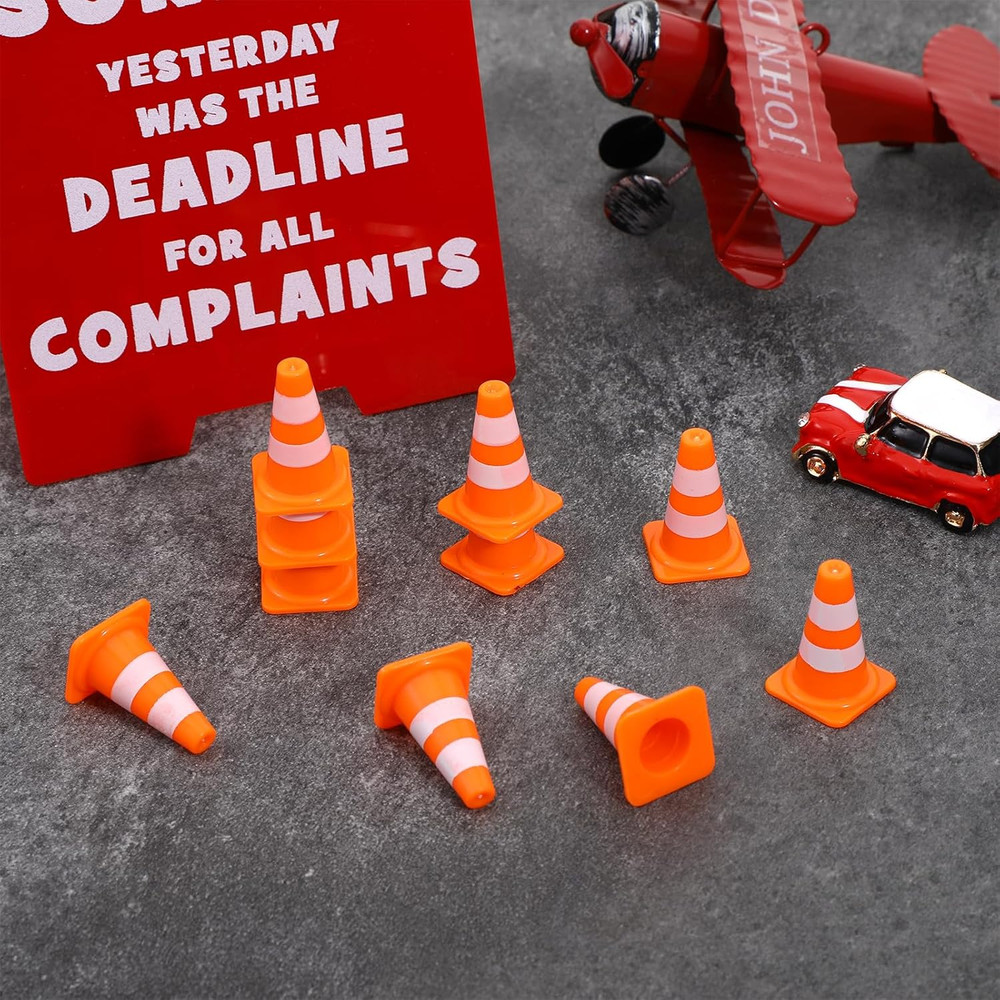 30 Pcs Mini Traffic Cones, 1" Plastic Small Cones,Small Orange Cone Mini Constru