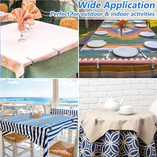 Pack Tablecloth Clips - Rust-Proof Table Cloth Holder Clips for Outdoor & 6