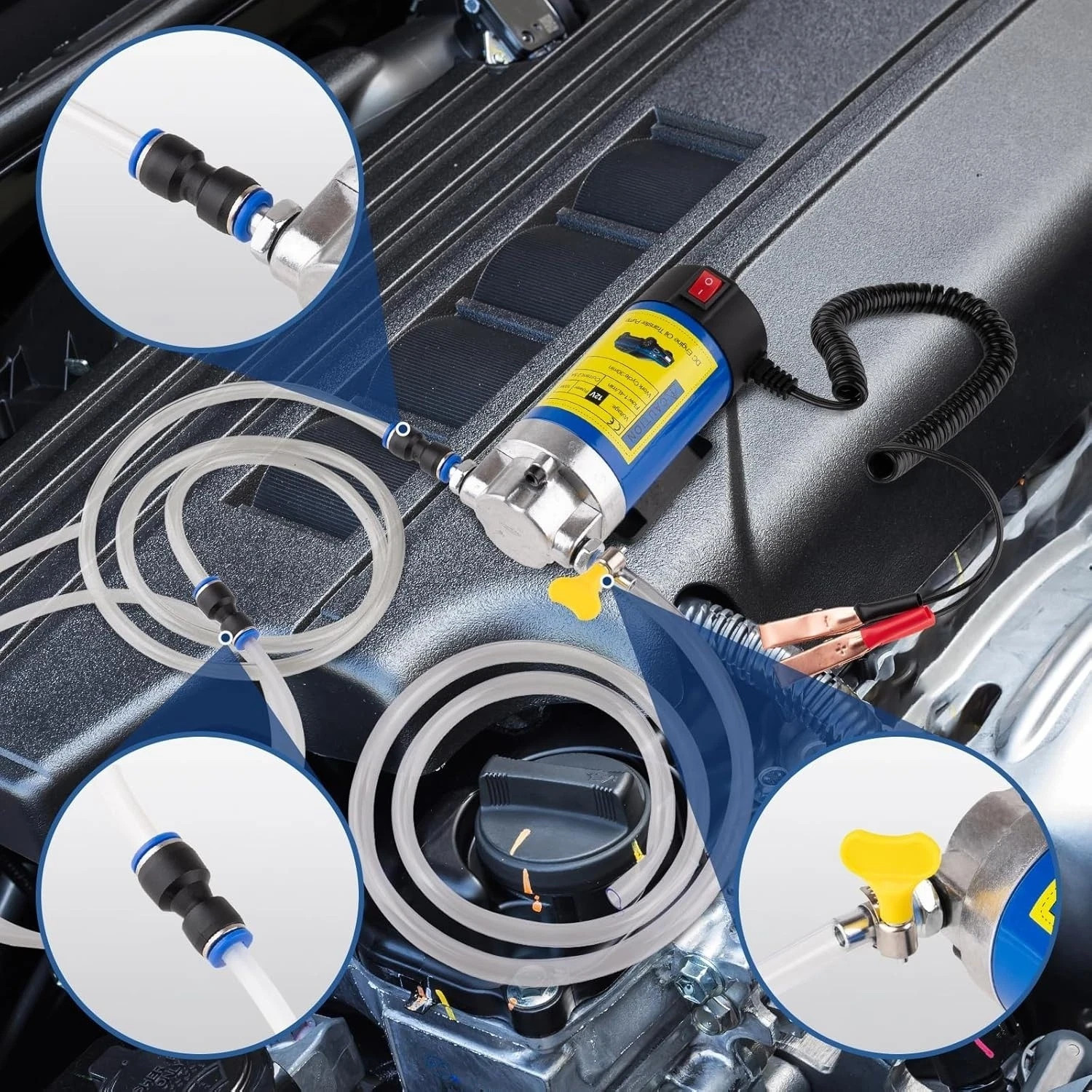 12V Electric Oil Extractor Pump for Engine Oil & Fluid Transfer 100W