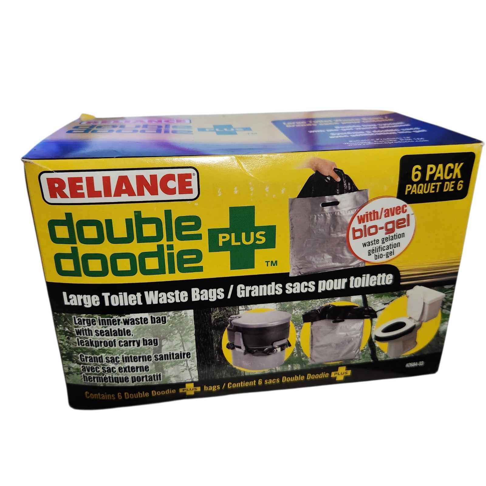 Reliance 6 Pack Double Doodie Plus + Large Toilet Waste Bags 2684