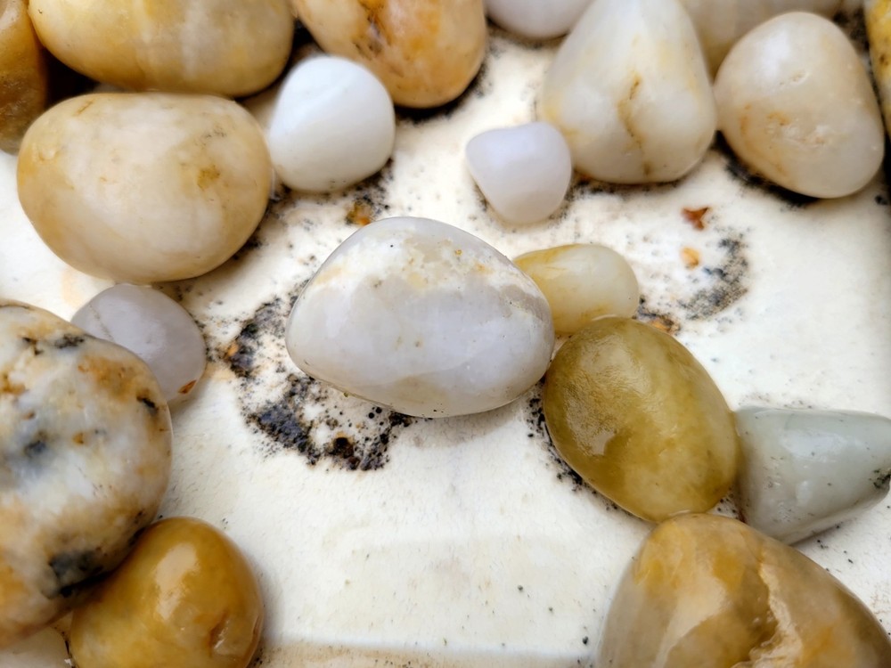 Alaskan Quartz Agate milky white beach stones