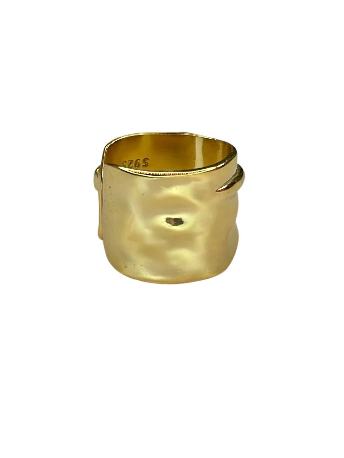 Wide Heavy Ring Gold