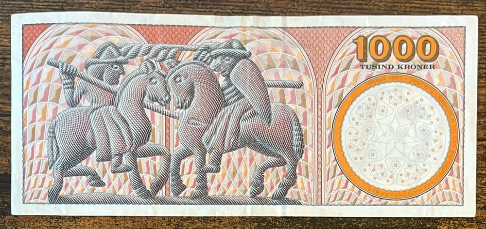 Danmark Ref W045 : 1000 Danish Krone Banknote