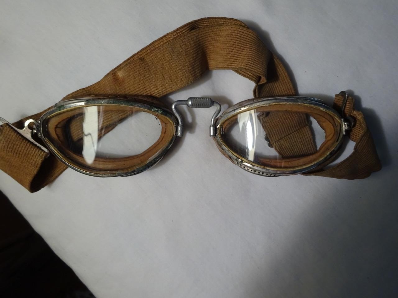 ANTIQUE C1928 "AVIATOR PILOT GOGGLES" Luxor No.7/Tin E.B. MEYROWITZ
