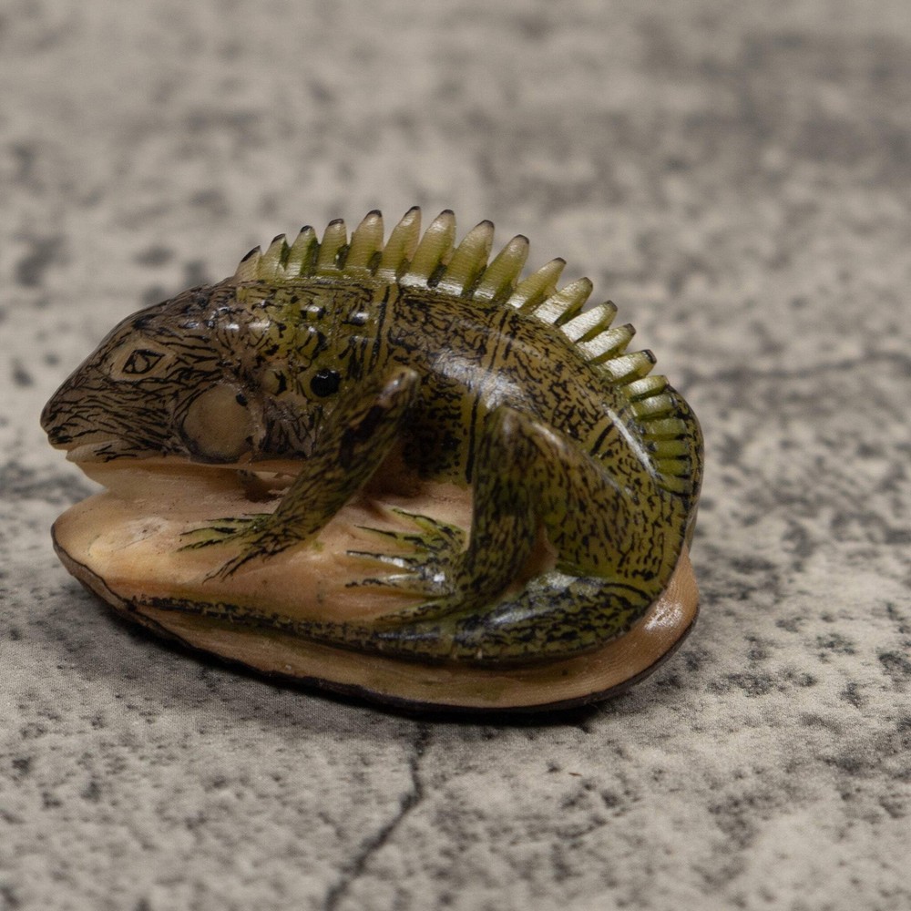Iguana Lizard Reptile Tagua Carving