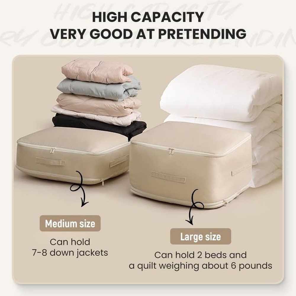 Space Saving Self Compression Organizer,Compression Duvet Storage Bag Large C...
