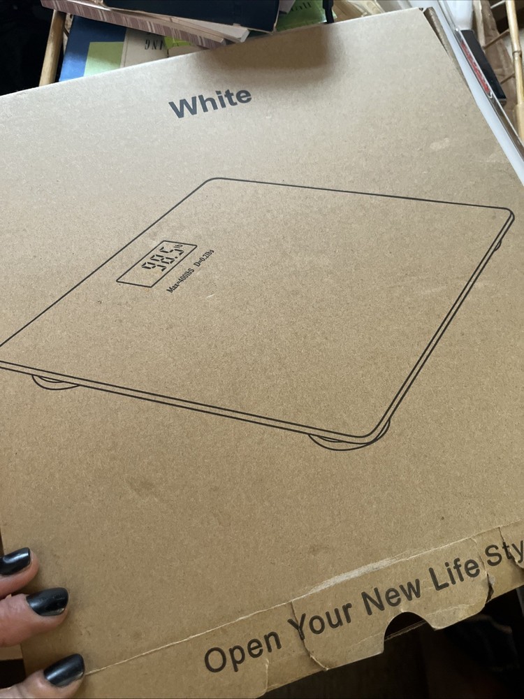 Sleek White Digital Bathroom Scale