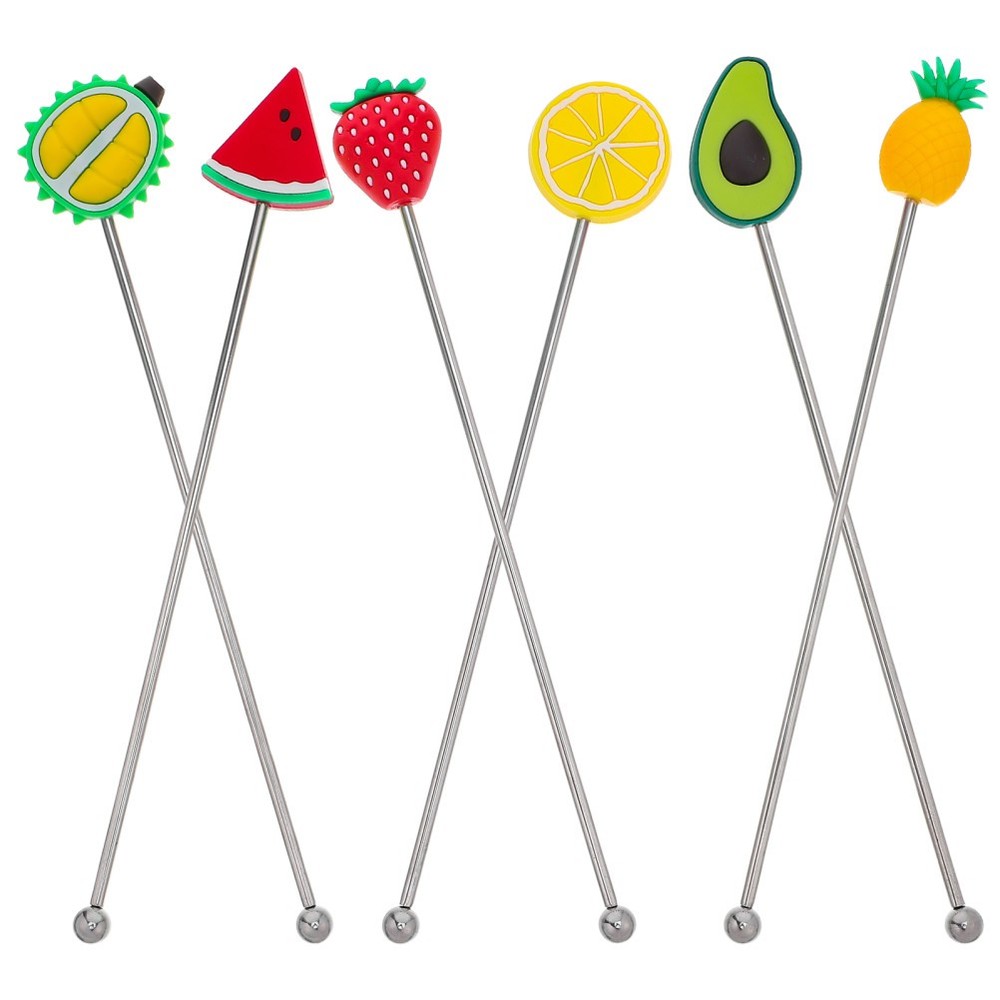 6 Pcs Stirrers for Mixed Drinks Bartending Stick Coffee Mixing Tools