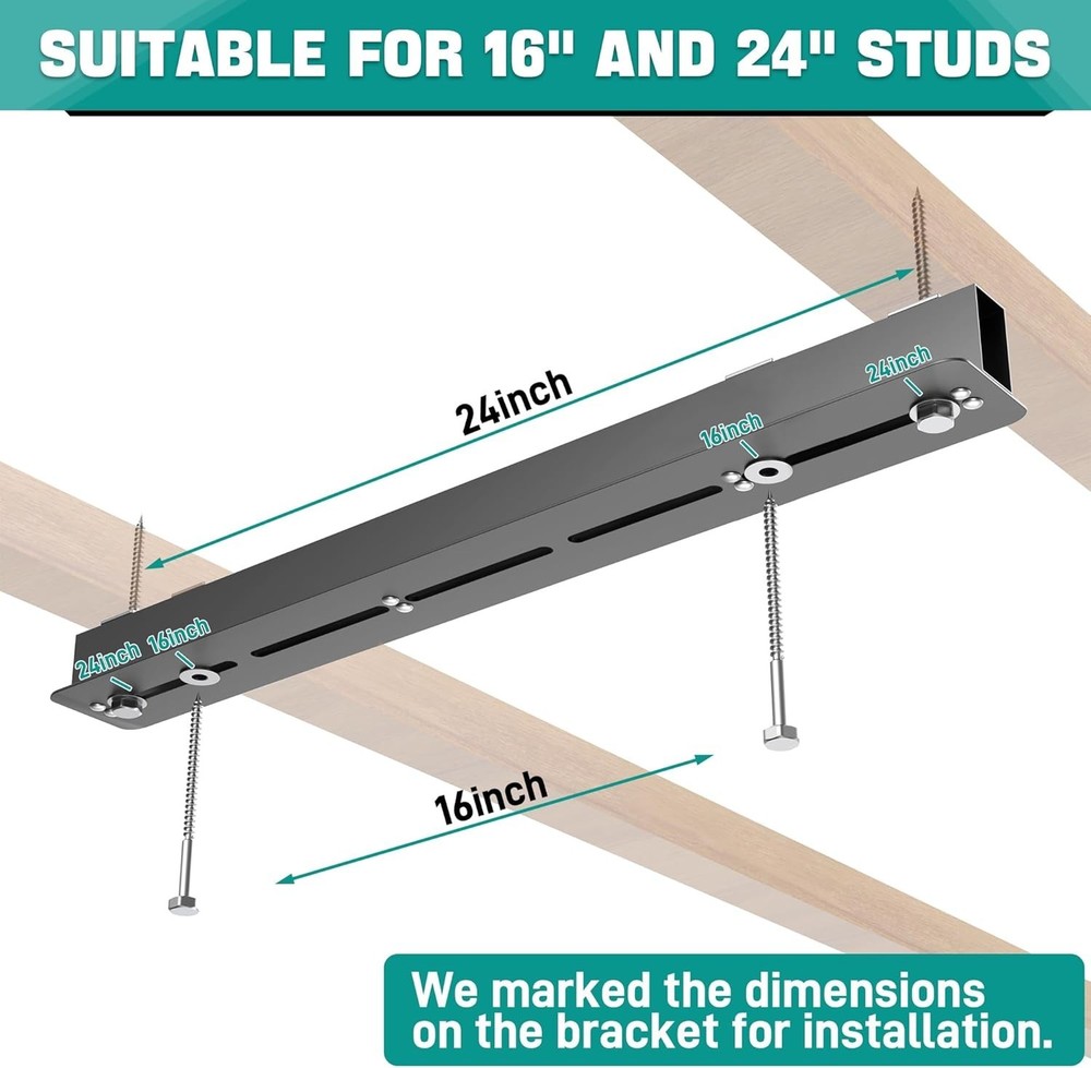 Adjustable Heavy Duty Ceiling Storage Rack - 4 Bin System, 26 Inch