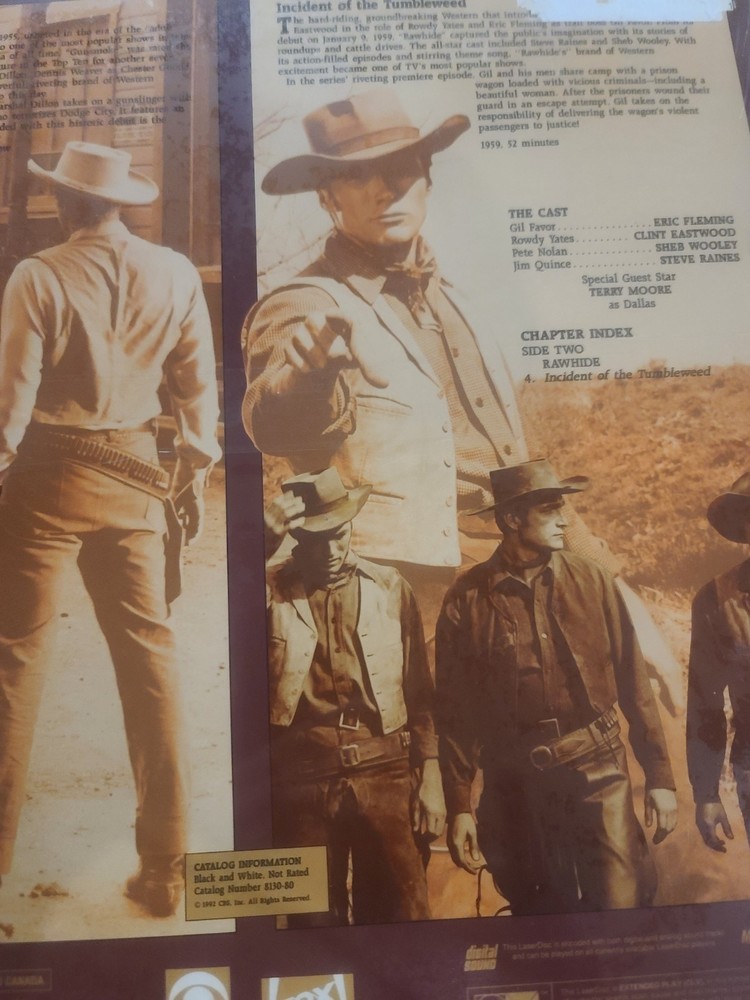 Gunsmoke & Raw Hide Premier Episodes Laserdisc NEW SEALED MINT