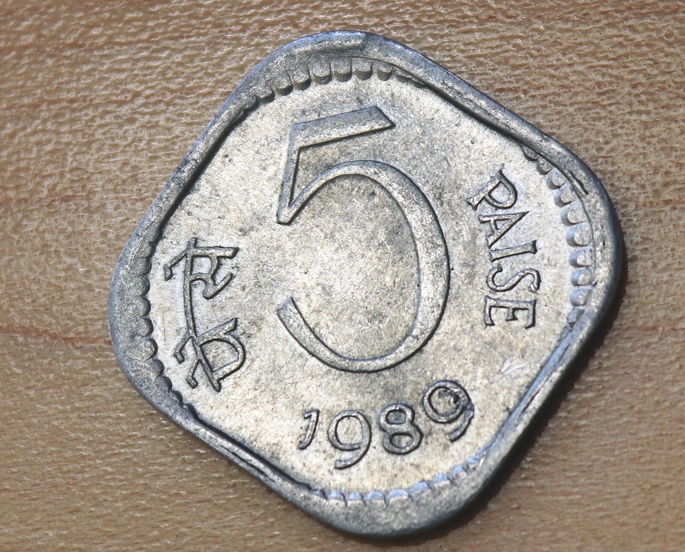 1989 India 5 Paise Calcutta Mint