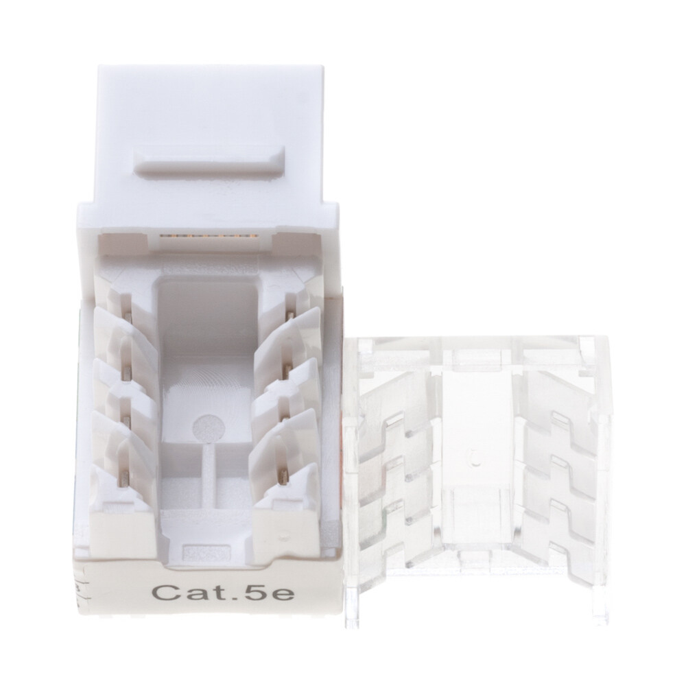 Cat5e White Keystone Jack 45 Degree Punch Down Network Connector Multi-Pack LOT