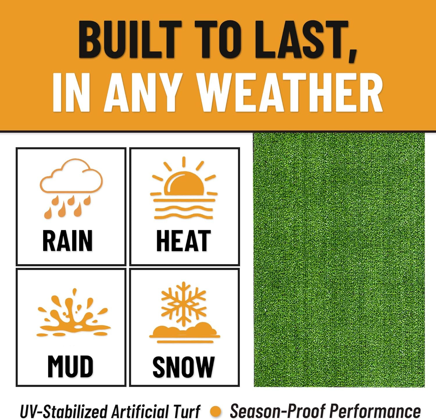 Artificial Grass Outdoor Runner Rug 2'7" X 10' – Waterproof Astro Turf with Drai