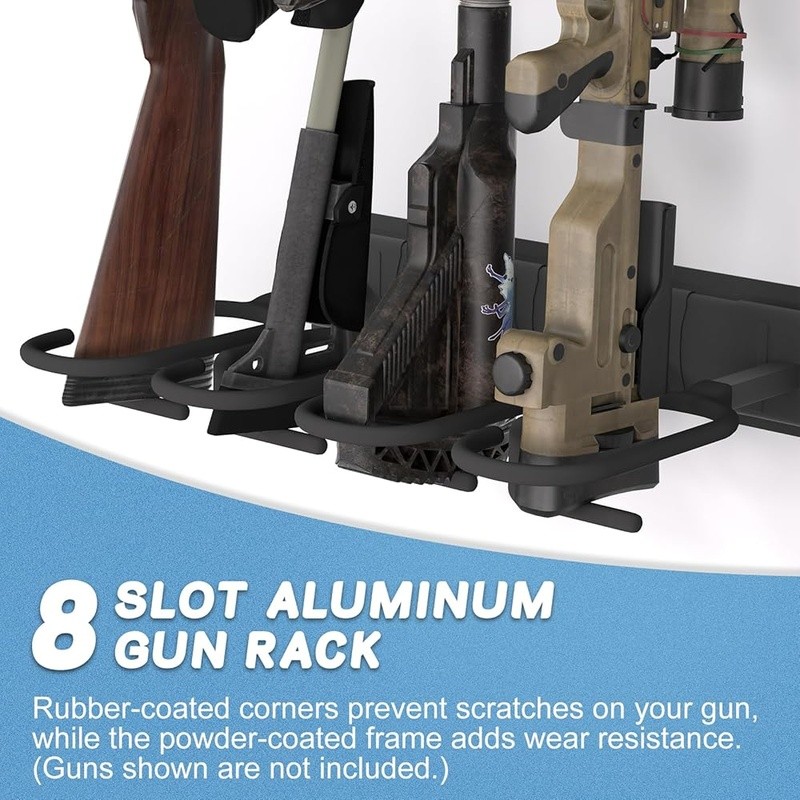 Durable Wall Mounted Gun Rack Adjustable Arms Firearm Storage Solution New
