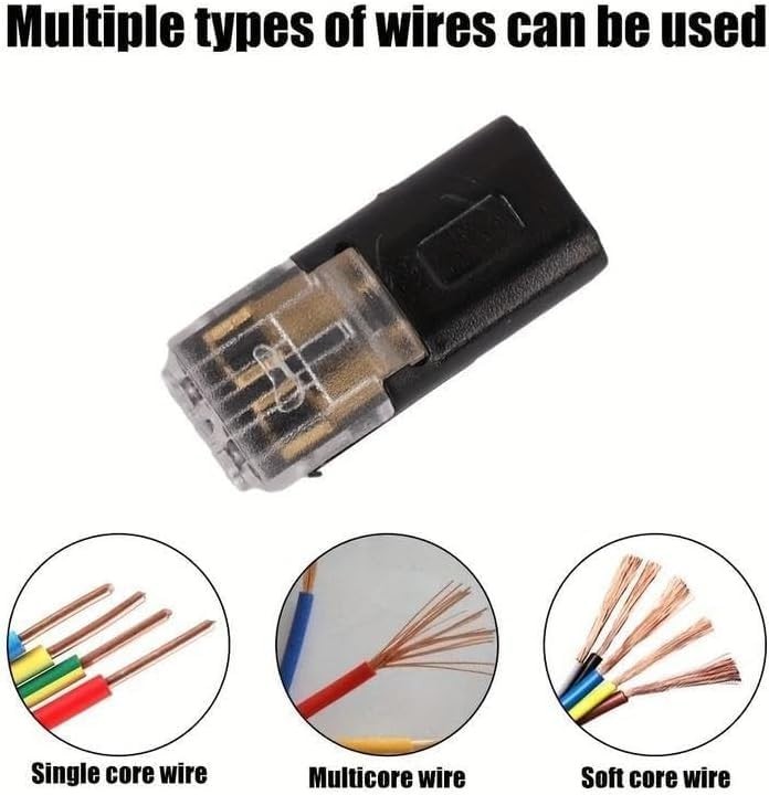 50pcs Double-Wire Plug-in Connector with Locking Buckle - Quick-Clip Fasteners