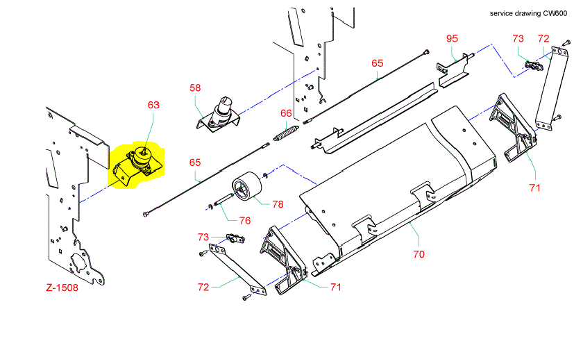 OCE COLORWAVE 600 BRACKET BUFFER ASSY, LEFT