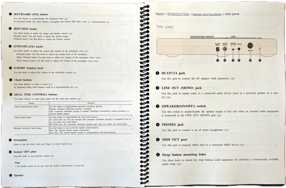 OMNICHORD OM-108 MANUAL INSTRUCTIONS OWNERS QUICK REFERENCE CUSTOM BOUND BOOKLET