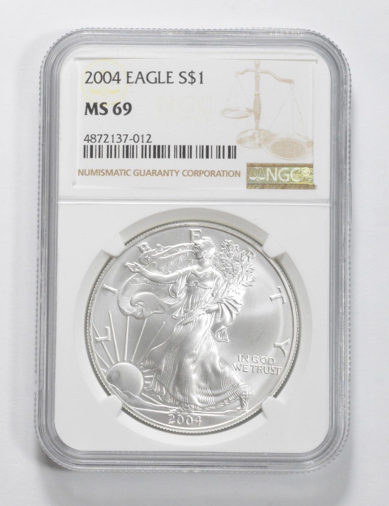 2004 American Silver Eagle MS69 NGC Brown Label