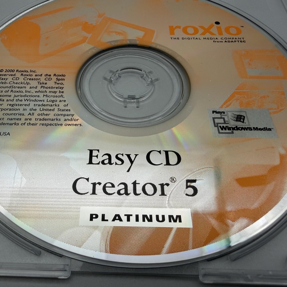 Vintage 2000 Roxio Easy CD Creator 5 Platinum Software CD-ROM Windows PC
