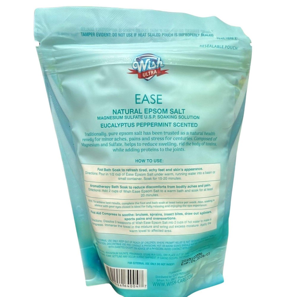 16oz Wish Ease Natural Epsom Salt :1 Pack