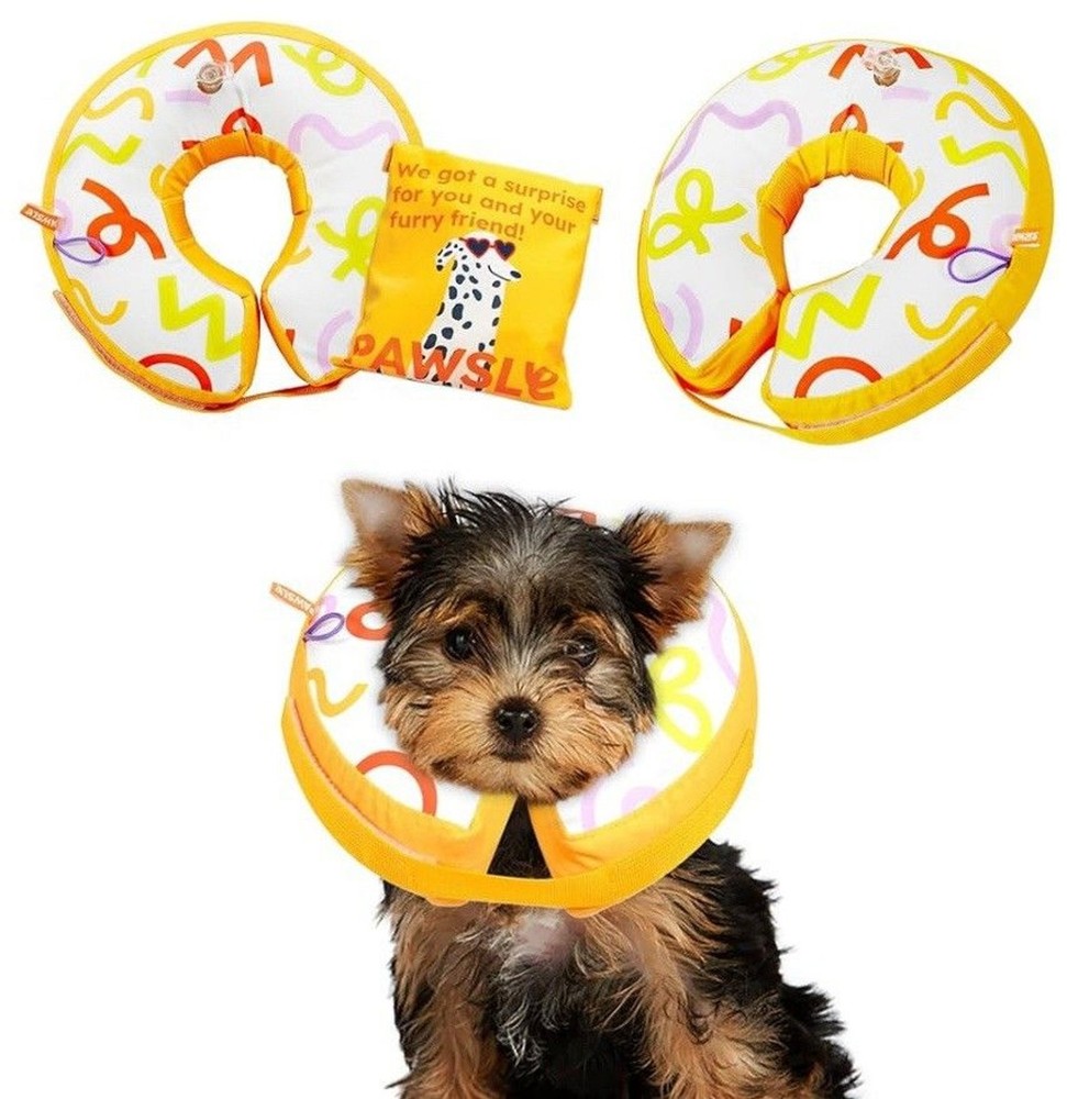 PAWSLY Protective Inflatable Cone Collar Size Small Neck 7”-12”