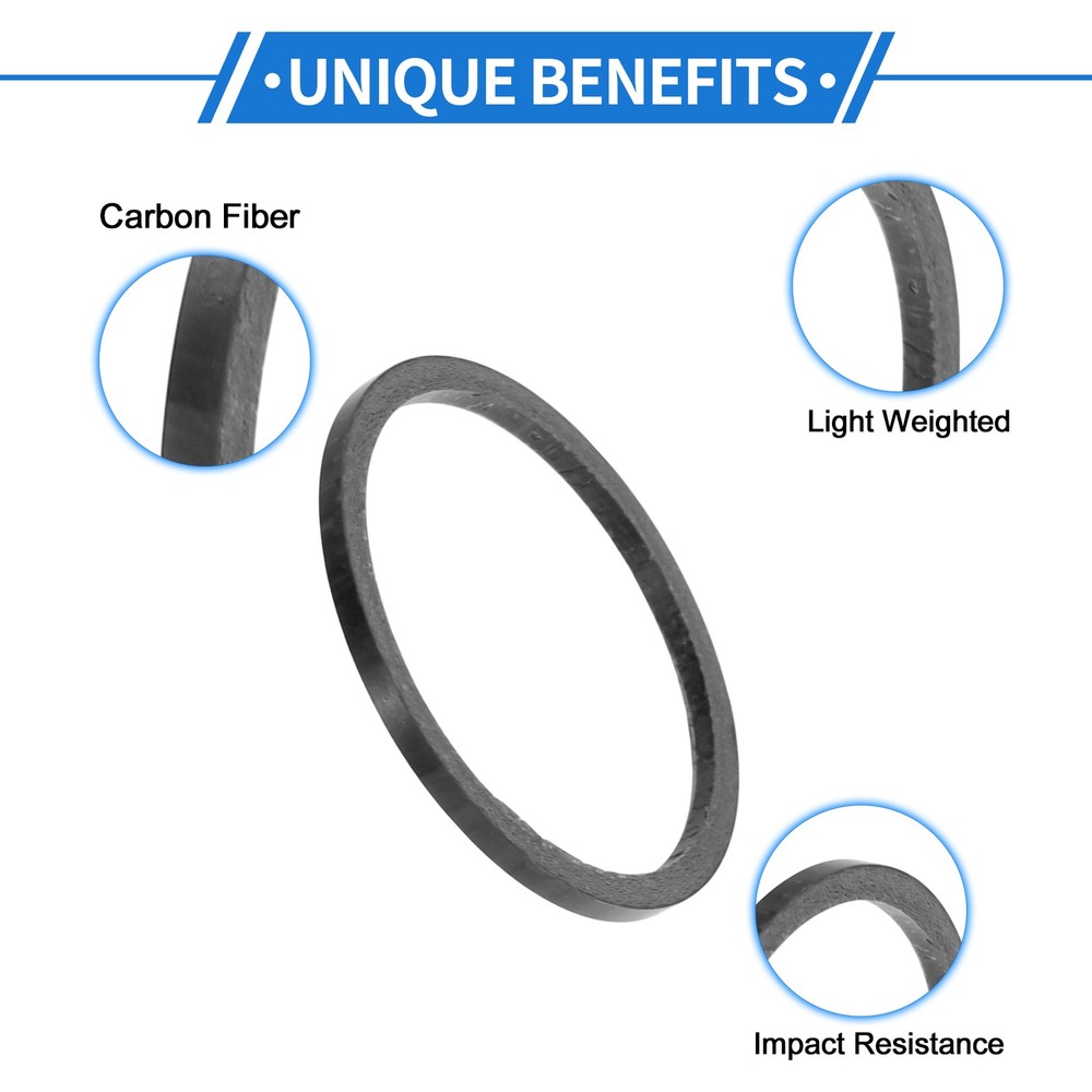 Handlebar Spacers 2mm 31.8mm 1-1/4" Carbon Black