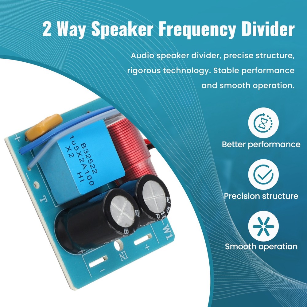 60W 2 Way Audio Speaker Frequency Divider Treble 2 Unit Crossover1225